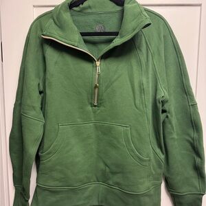 Lululemon Forest Green Scuba Oversized Funnel-Neck Half Zip